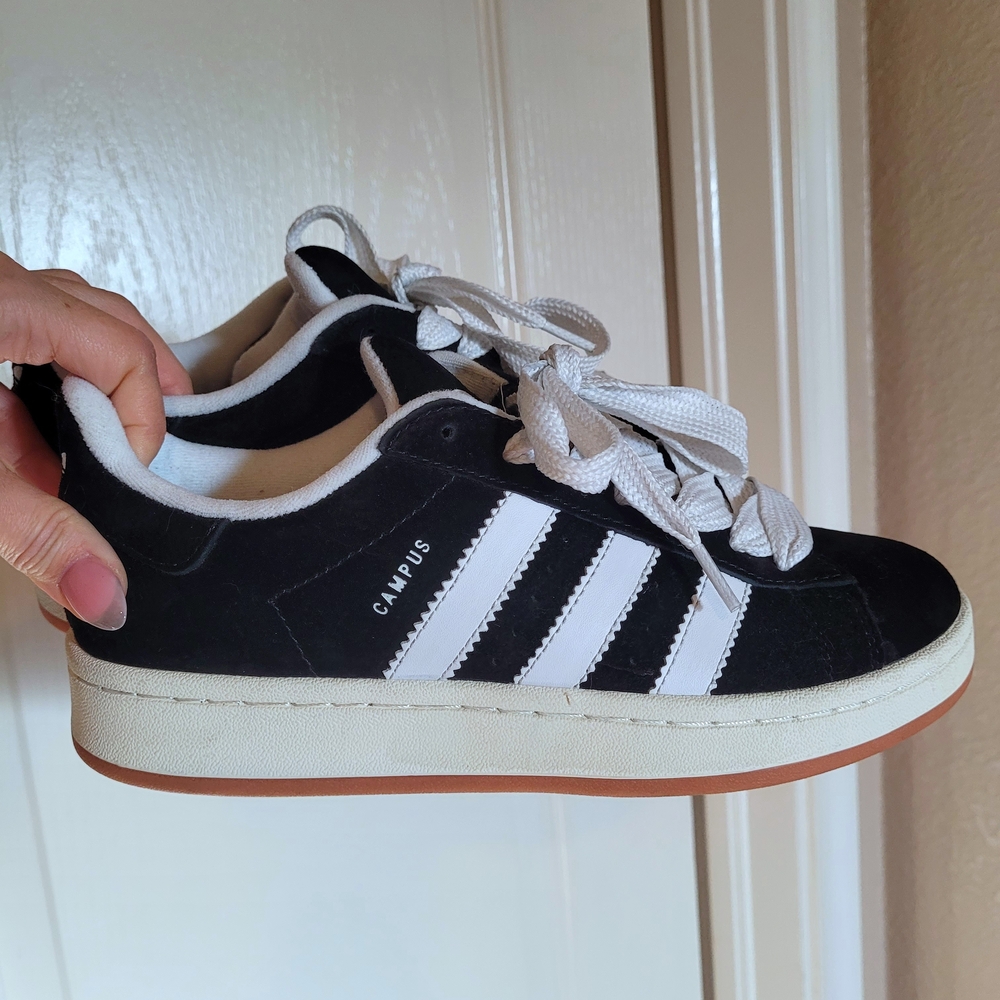 Adidas Campus Black & White Suede Sneakers